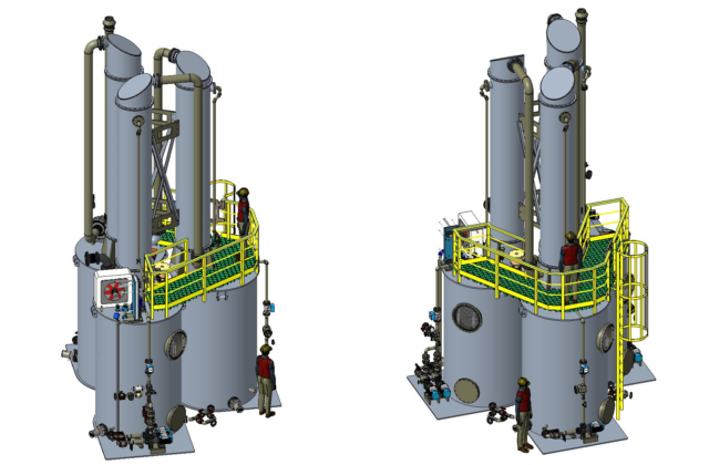 Trevi’s Smart EtO scrubber in place of the former 3-stage acid scrubber system.
